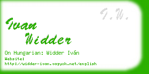 ivan widder business card